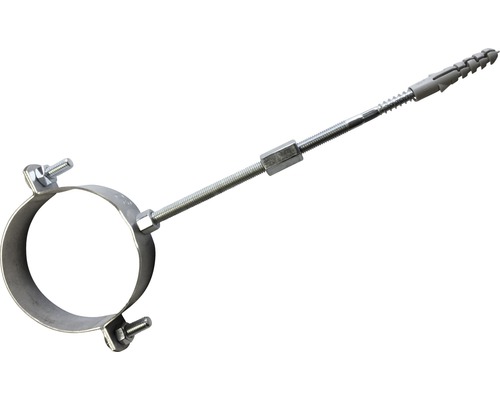 Rohrschelle mit Gewindestange und Dübel zur Rohrbefestigung