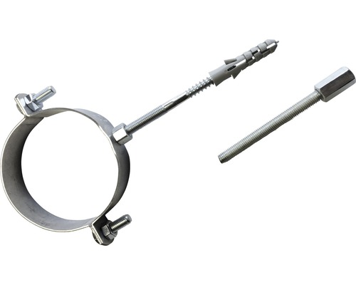 Rohrschelle mit Gewindestange und Dübel