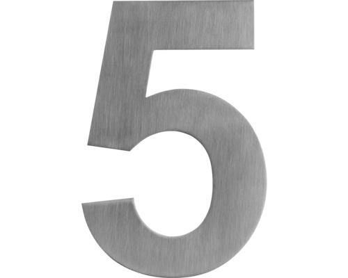 Hausnummer 5 aus Edelstahl