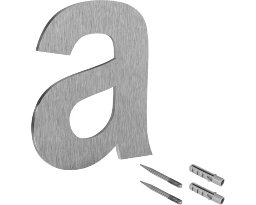 Hausnummer Buchstabe a aus Metall mit Befestigungsmaterial