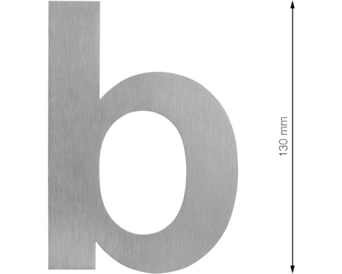 Hausnummer Buchstabe b aus Edelstahl, 130 mm hoch