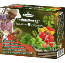 Saatmatten Set Tomaten und Kräuter in Verpackung