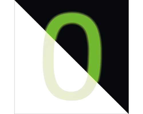 Grüne Null auf Schwarz-Weiß-Hintergrund