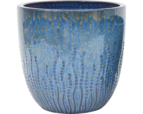 Pflanztopf Lafiora Keramik 39,5 x 39,5 x 31 cm blau
