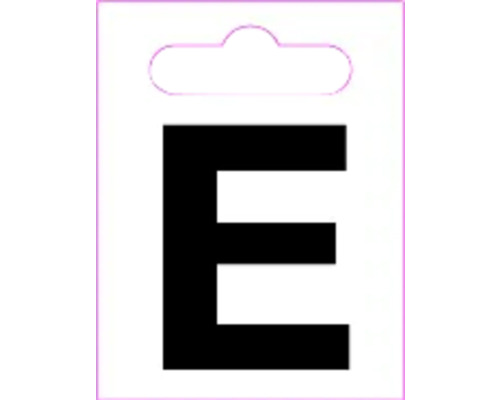 Buchstabe "E" Kunststoff H 40 mm, zum Kleben, schwarz