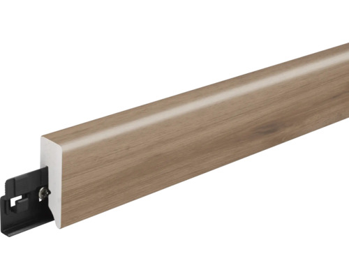 Sockelleiste aus Holzwerkstoff mit Clipbefestigung