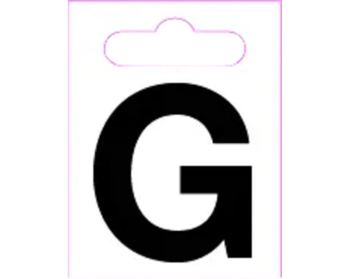 Buchstabe "G" Kunststoff H 40 mm, zum Kleben, schwarz
