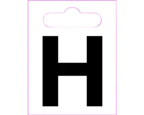 Buchstabe "H" Kunststoff H 40 mm, zum Kleben, schwarz