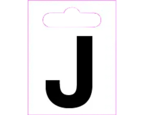Buchstabe "J" Kunststoff H 40 mm, zum Kleben, schwarz
