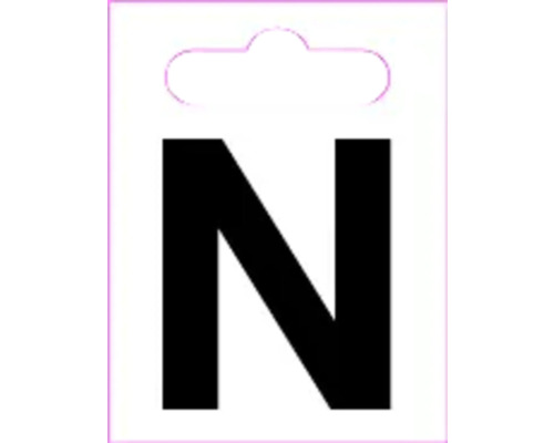 Buchstabe "N" Kunststoff H 40 mm, zum Kleben, schwarz