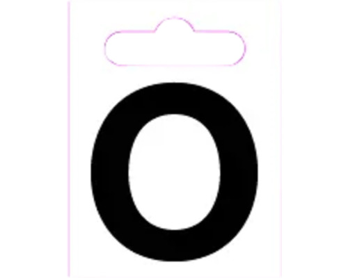 Buchstabe "O" Kunststoff H 40 mm, zum Kleben, schwarz