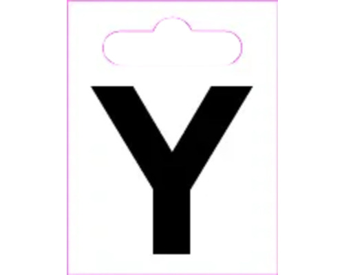 Buchstabe "Y" Kunststoff H 40 mm, zum Kleben, schwarz