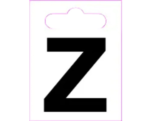 Buchstabe "Z" Kunststoff H 40 mm, zum Kleben, schwarz