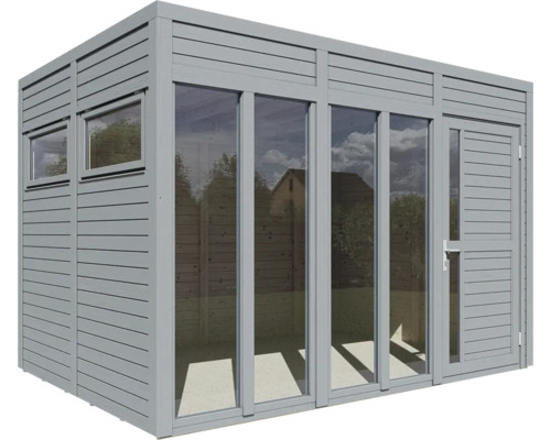 Gartenhaus mit Fenstern und Tür