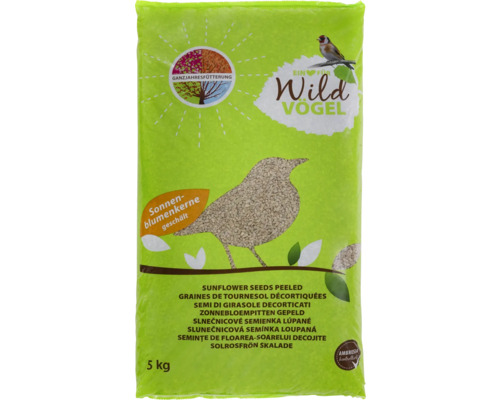 Wildvogelfutter Ein Herz für Wildvögel Sonnenblumenkerne geschält 5kg auch zur Ganzjahresvogelfütterung, Ambrosia kontrolliert