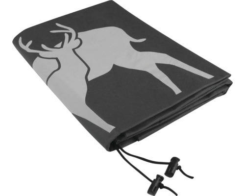 Graue Decke mit Hirschmotiv und Kordelzug