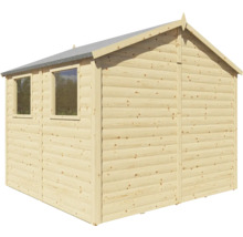Gartenhaus aus Holz mit zwei Fenstern und Giebeldach