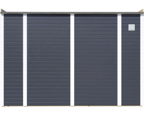 Holzgartenhauswand mit Lüftungsgitter