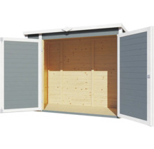Offener Holz Geräteschuppen mit Doppeltür