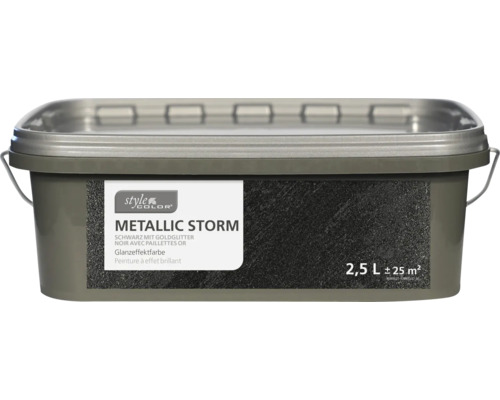 StyleColor METALLIC STORM Glanzeffektfarbe schwarz mit Goldglitter 2,5 l