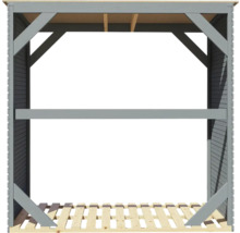 Holzlagerregal mit Dach und Boden aus Holz