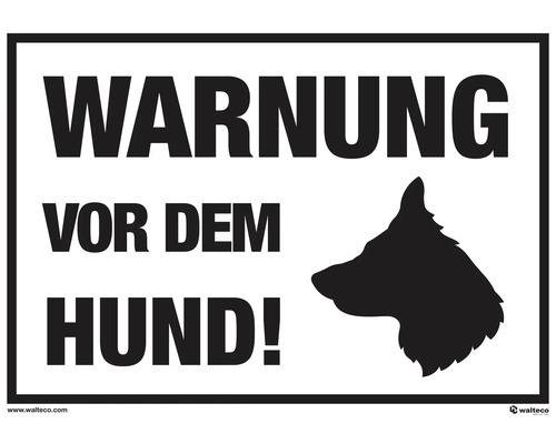 Warnschild "Warnung vor dem Hund" 48x210 mm, Kunststoff