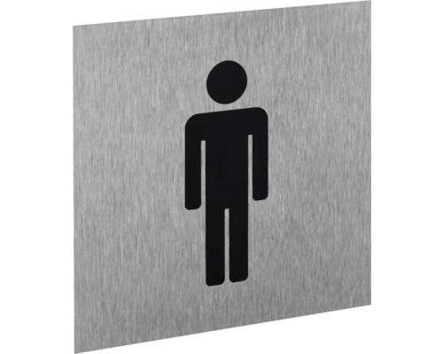Herren-WC-Schild aus Edelstahl