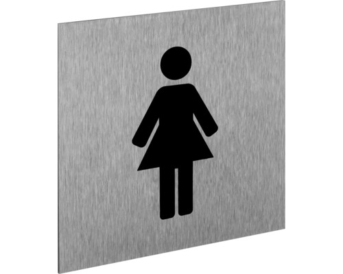 Toilettenschild für Damen aus Edelstahl