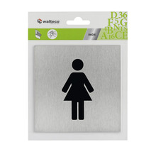 Walteco Schild für Damentoilette aus Edelstahl