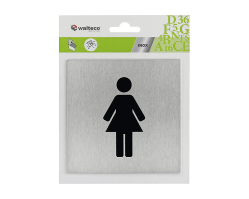 Walteco Schild für Damentoilette aus Edelstahl