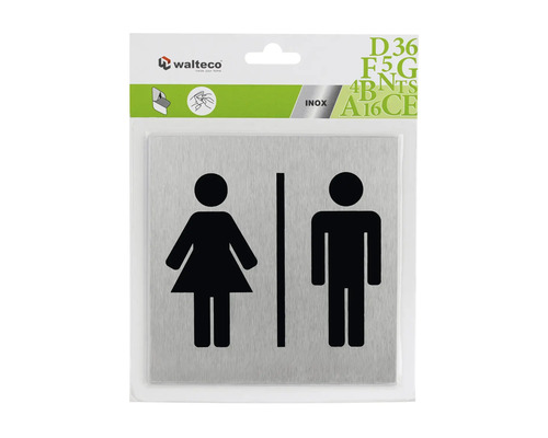 Walteco Toilettenschild aus Edelstahl mit Damen- und Herrens Symbol