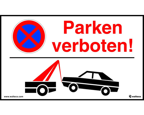 Warnschild "Parken verboten" 165x100 mm, Kunststoff