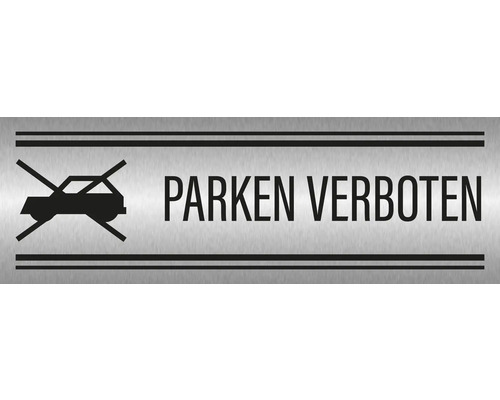 Warnschild "Parken verboten" 240x80 mm, Edelstahl