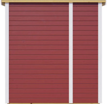 Außenwand eines Gartenhauses aus Holz