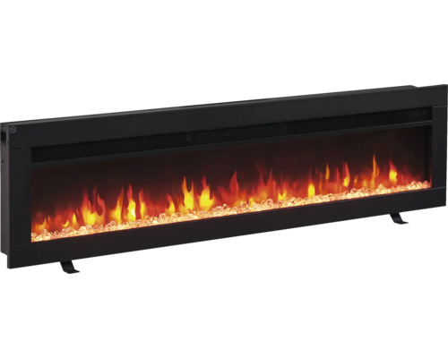Elektrisches Kaminfeuer Balderia Agnes 50" schwarz 2000 Watt mit Fernbedienung Elektrischer Kamin mit simulierten Flammen und dekorativen Kristallen
