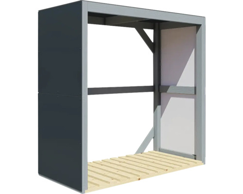 Holzlagerregal mit Rückwand und Boden