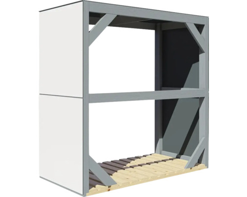 Holzlagerregal mit zwei Etagen zur Lagerung von Brennholz