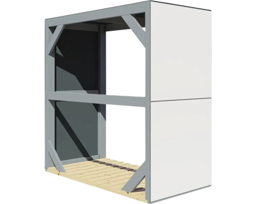 Holzrahmenkonstruktion mit Boden und Wandelementen