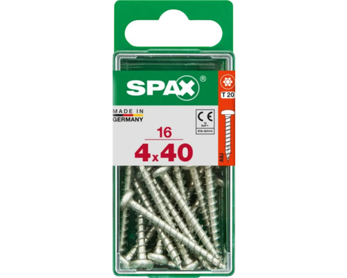 Spax Universalschraube Torx T20, Halbrundkopf, 4x40 mm, 16 Stück Spax Schrauben im Paket 4 x 40 Millimeter