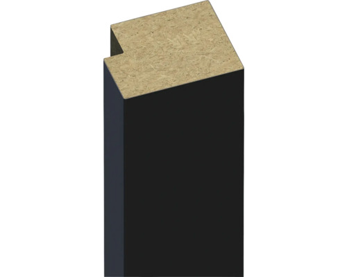 Universal Abschlussleiste für Akustikpaneele schwarz 2800 x 28 x 22 mm Türfutterschnitt mit Orientierter Spanplatte und Beschichtung