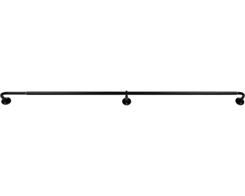 Vorhangstange Day&Night schwarz 160-280 cm Ø 16/19 mm Gardinenstange mit Halterungen zur Wandmontage