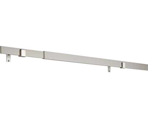 Vorhangstangen Set ausziehbar Up right edelstahl-optik 120-210 cm Ø 27/31 mm Metall Kleiderstange mit Halterungen für die Wandmontage