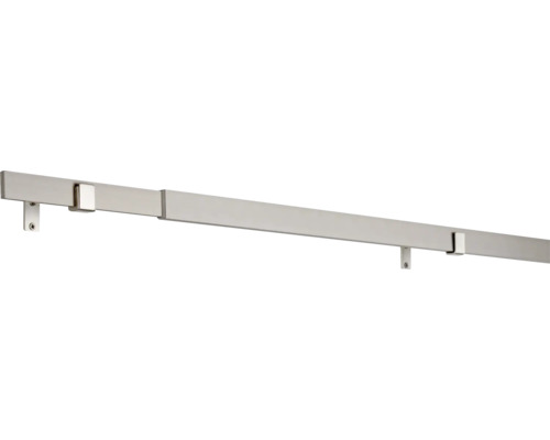 Vorhangstangen Set ausziehbar Up right edelstahl-optik 160-280 cm Ø 27/31 mm Metall Kleiderstange mit Halterungen zur Wandmontage