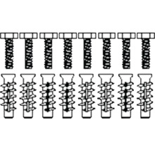 Illustration von Schrauben und Dübeln.
