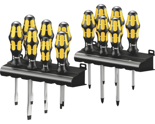 Schraubenziehersatz Wera Kraftform Big Pack 900 Schraubmeißel + Rack - 133285 Wera Schraubendrehersatz mit Halterung