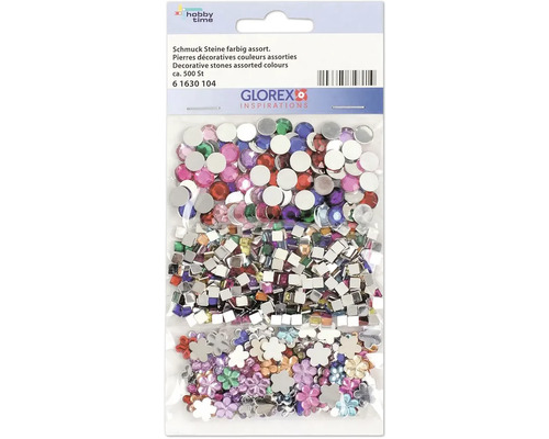 Dekorative Schmucksteine, farbig sortiert, circa 500 Stück