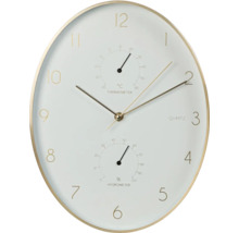 Analoge Wanduhr mit Thermometer und Hygrometer