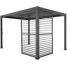 Freistehende Pergola mit Lamellenwand