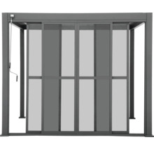 Grauer Pavillon mit heruntergelassener Seitenwand
