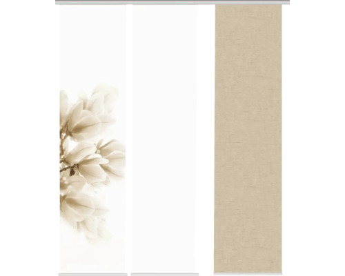 Flächenvorhang-Set Kessi 3er sand 60x245 cm